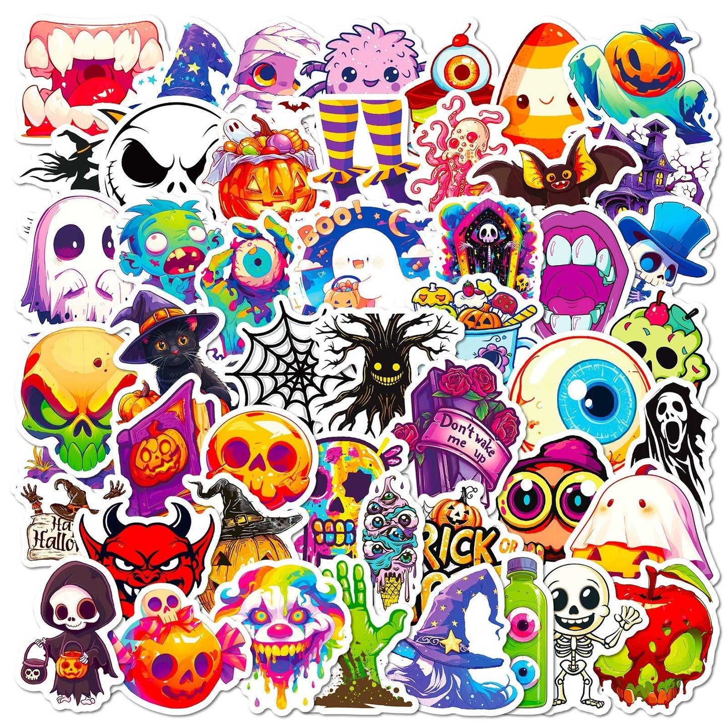 1194 Halloween Stickers Pumpkin Lights Doodle Stickers - Memo Journals