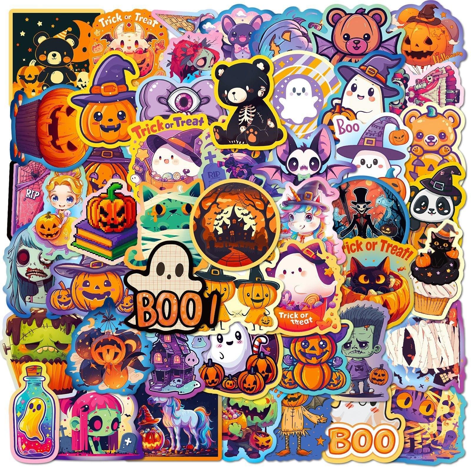 1209 50 Halloween Day Doodle Stickers - Memo Journals