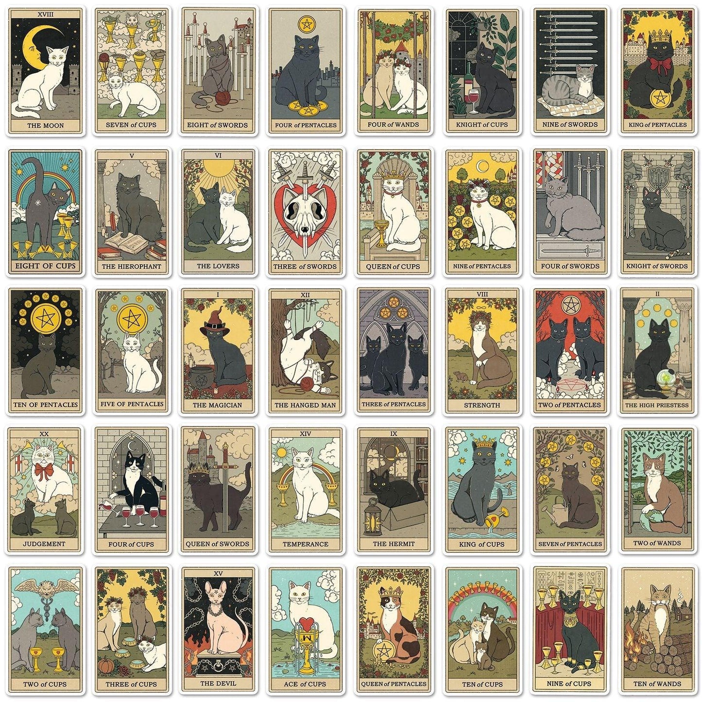 1047（78 Cat Tarot Stickers） - Memo Journals