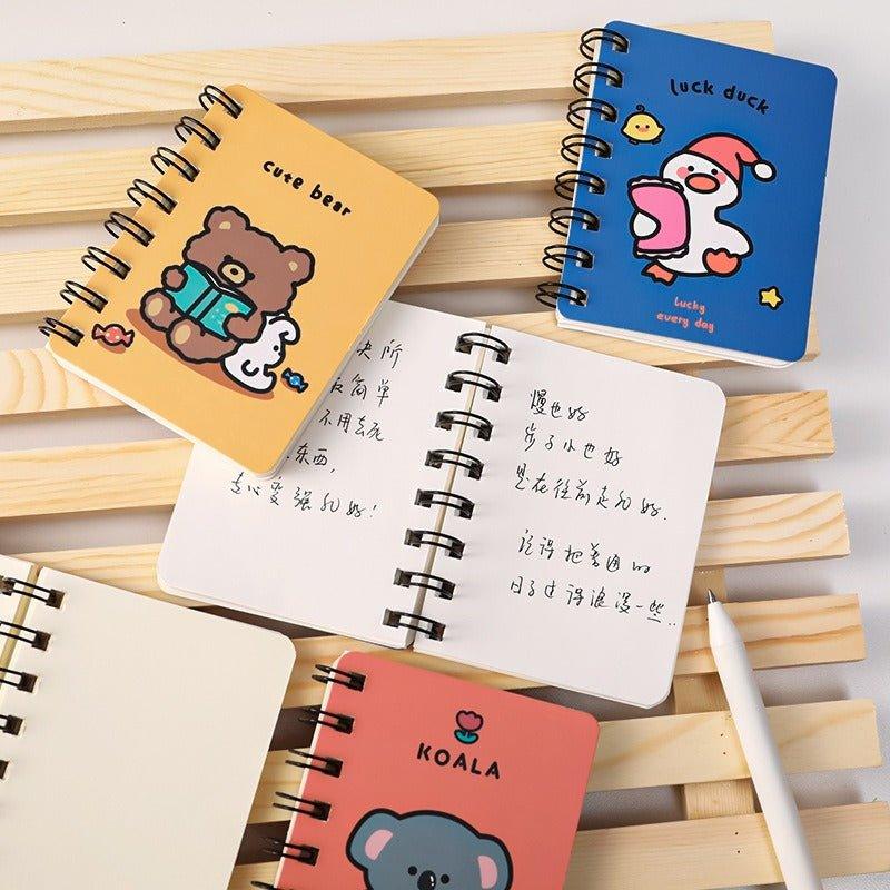 4018 a7 coil book cartoon animal portable diary cute stationery - Memo Journals