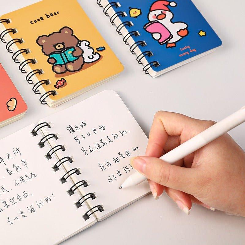 4018 a7 coil book cartoon animal portable diary cute stationery - Memo Journals