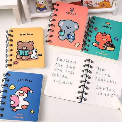 4018 a7 coil book cartoon animal portable diary cute stationery - Memo Journals