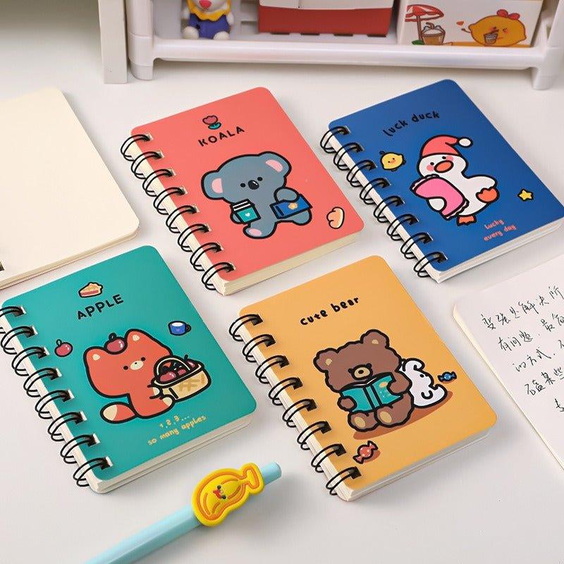 4018 a7 coil book cartoon animal portable diary cute stationery - Memo Journals