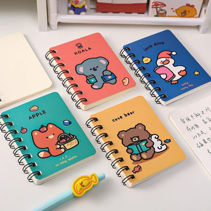 4018 a7 coil book cartoon animal portable diary cute stationery - Memo Journals