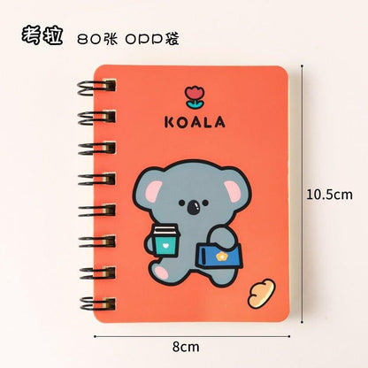 4018 a7 coil book cartoon animal portable diary cute stationery - Memo Journals