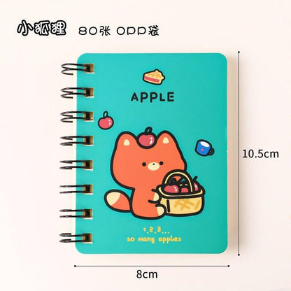 4018 a7 coil book cartoon animal portable diary cute stationery - Memo Journals