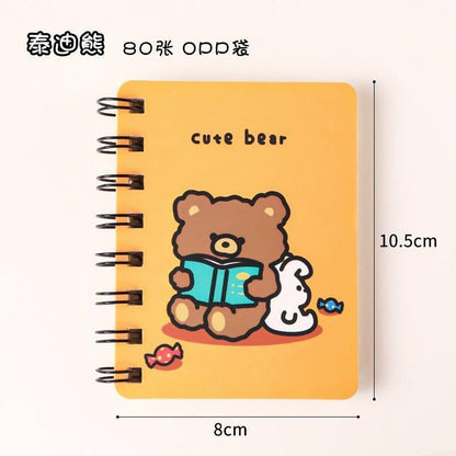 4018 a7 coil book cartoon animal portable diary cute stationery - Memo Journals