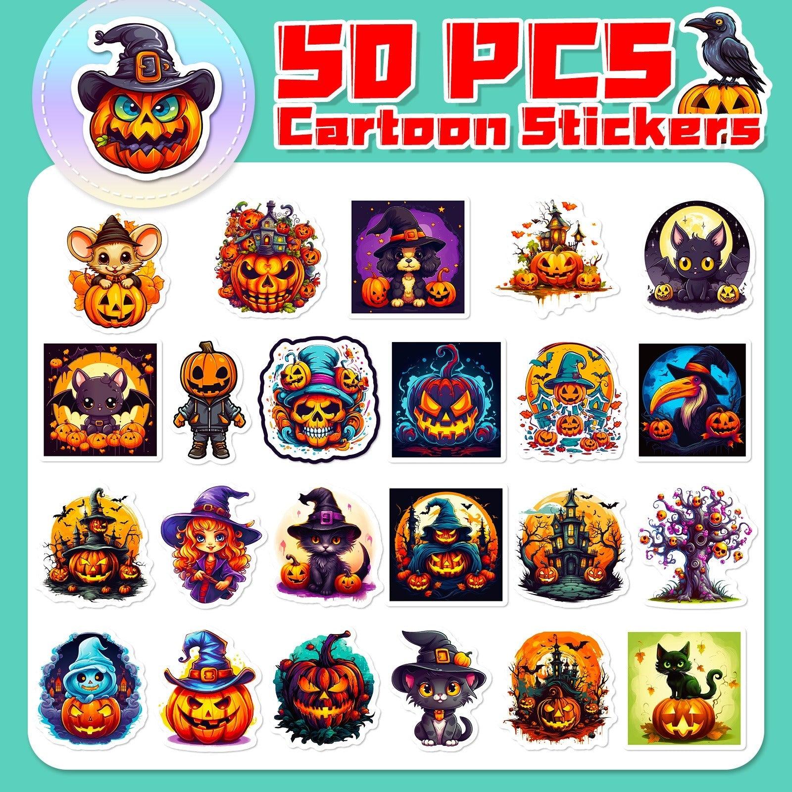 1214 50 Personalized Pumpkin Halloween Stickers - Memo Journals