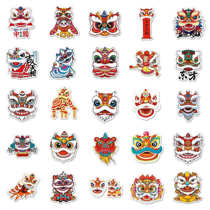 1044 （50 Lion Dance Chinese Style Stickers） - Memo Journals