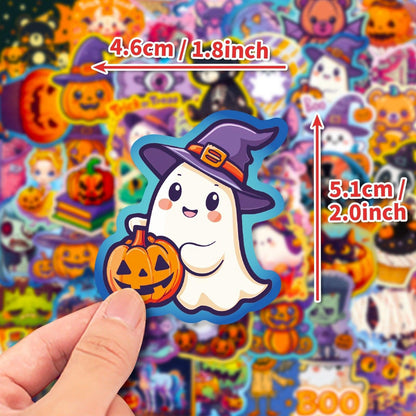 1209 50 Halloween Day Doodle Stickers - Memo Journals