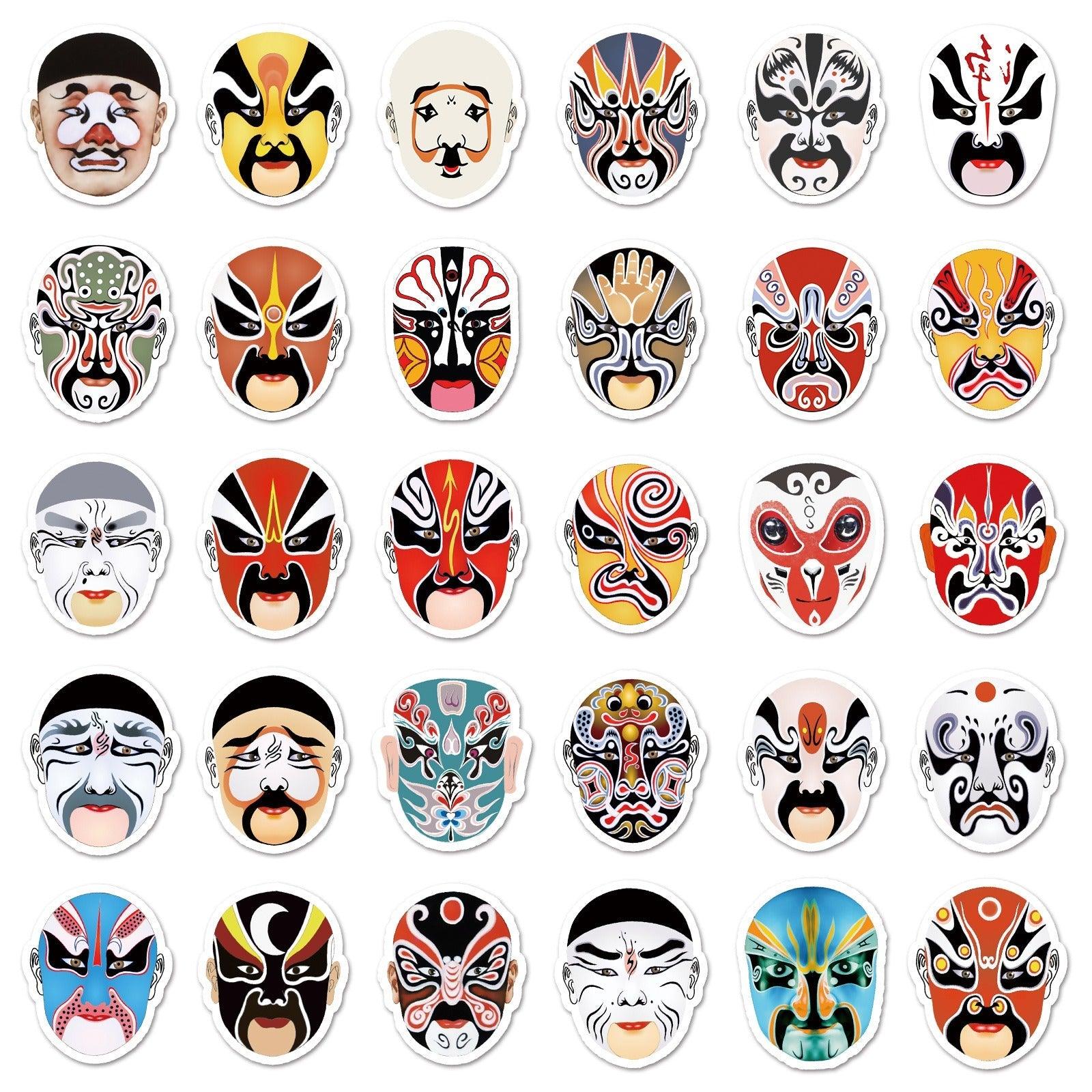 1042 （60 Peking Opera Face Stickers） - Memo Journals