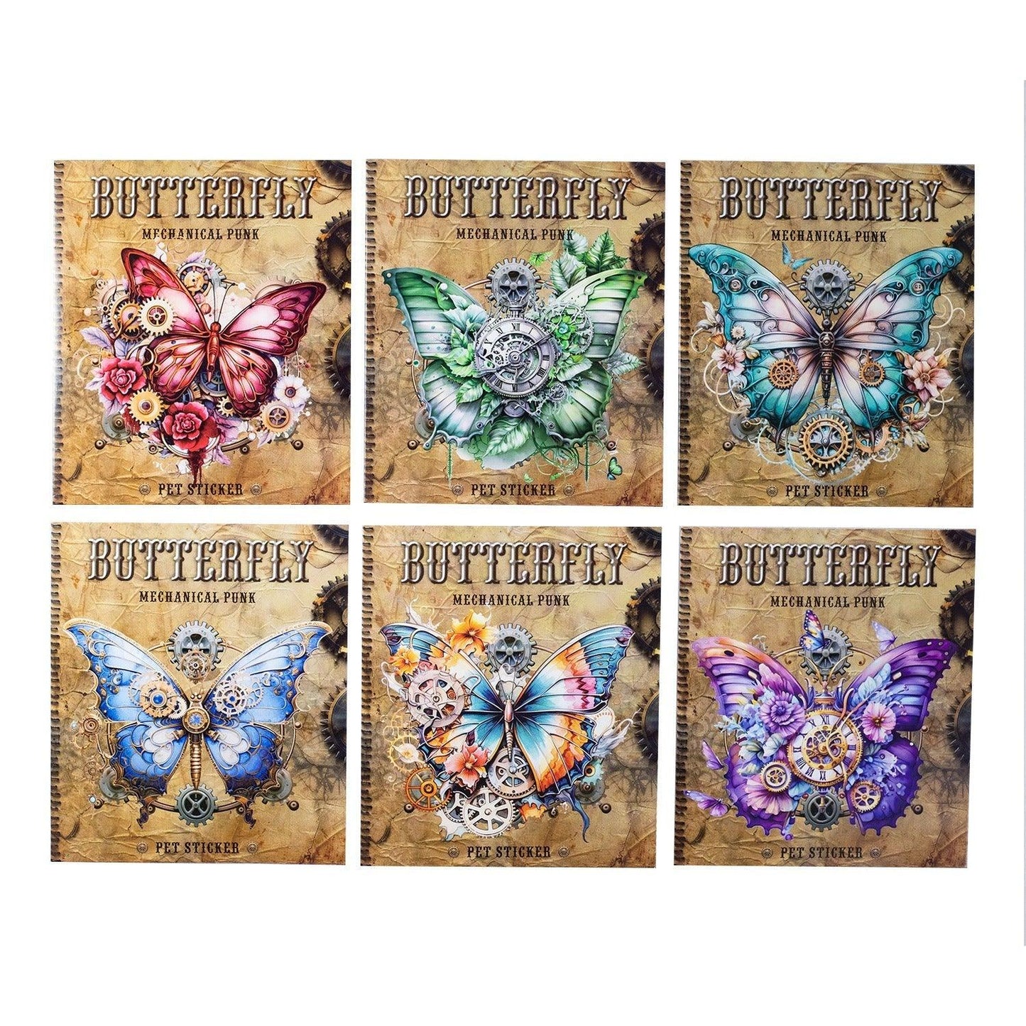 1059 PET Sticker Mechanical Butterfly Series - Memo Journals