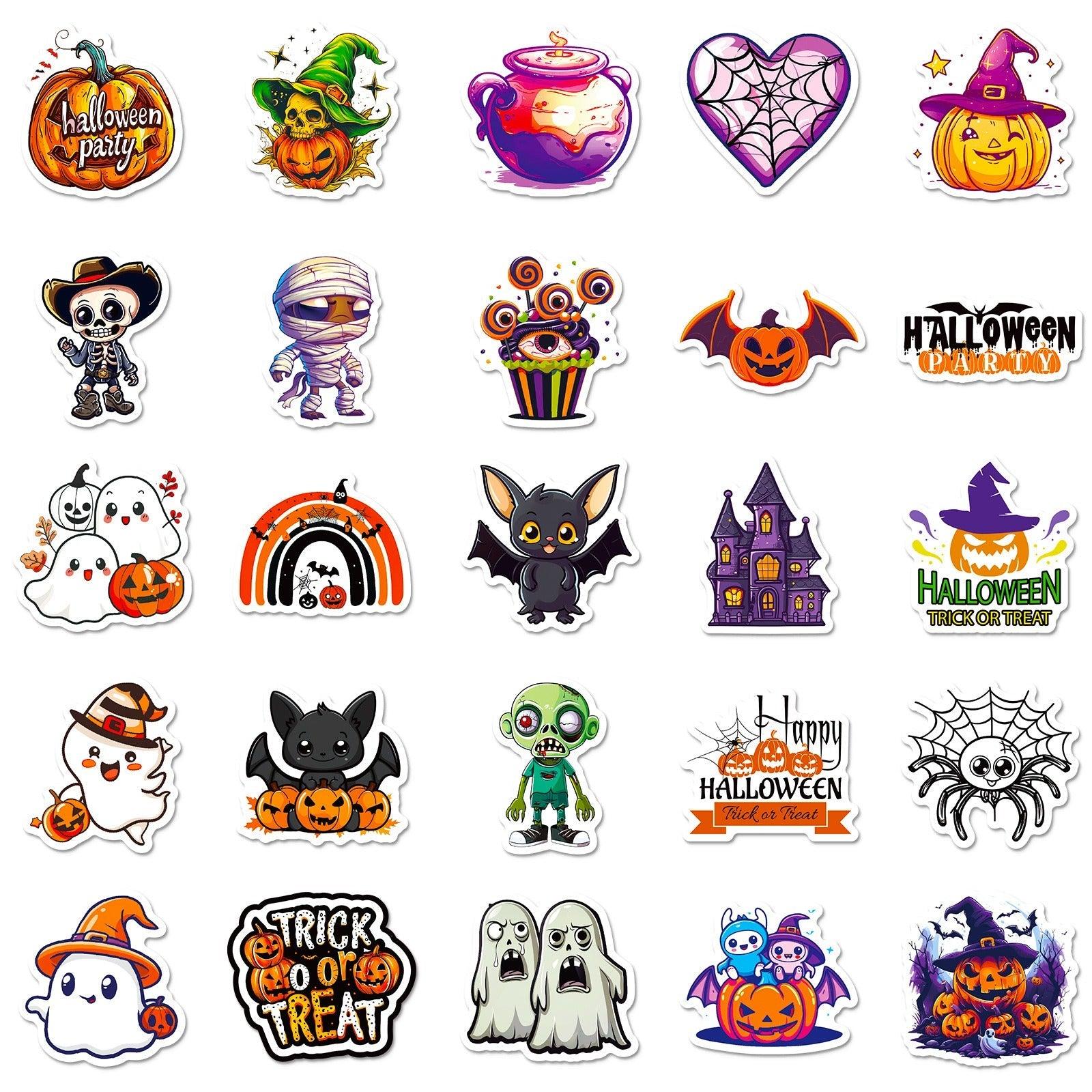 1210 50 Halloween Stickers for the Dead - Memo Journals