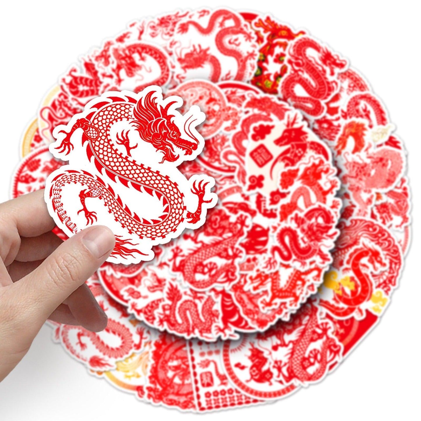 1045 （50 Chinese Dragon Red Stickers） - Memo Journals