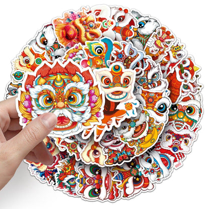 1044 （50 Lion Dance Chinese Style Stickers） - Memo Journals