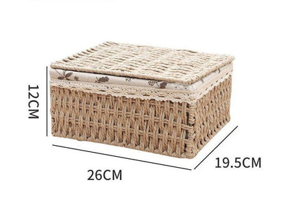 6012 Woven Storage Basket with Lid - Memo Journals