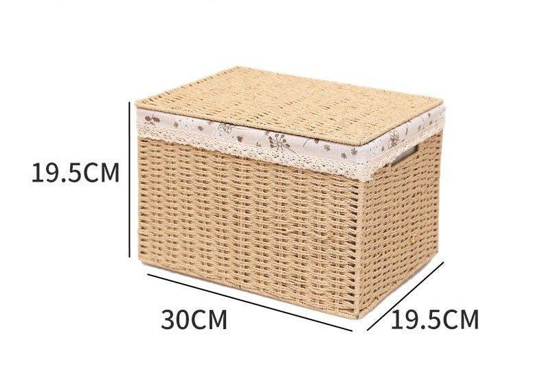 6012 Woven Storage Basket with Lid - Memo Journals