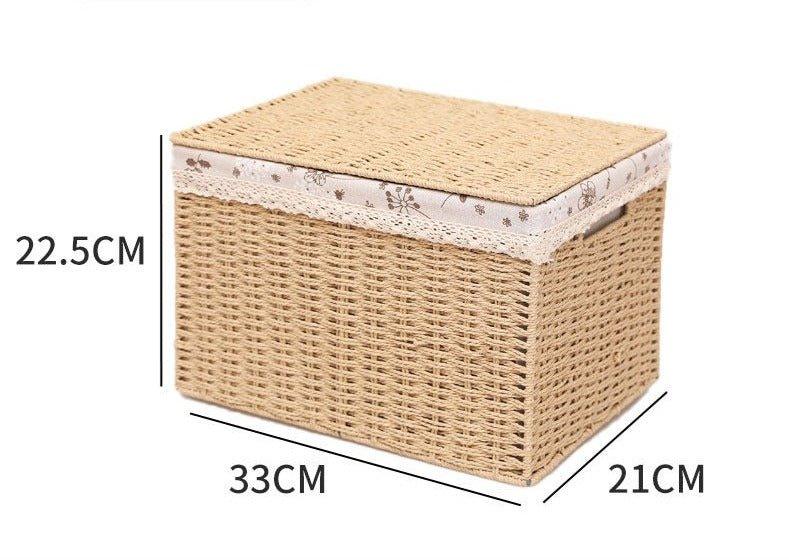 6012 Woven Storage Basket with Lid - Memo Journals