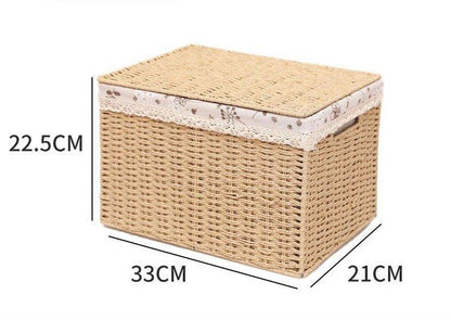 6012 Woven Storage Basket with Lid - Memo Journals