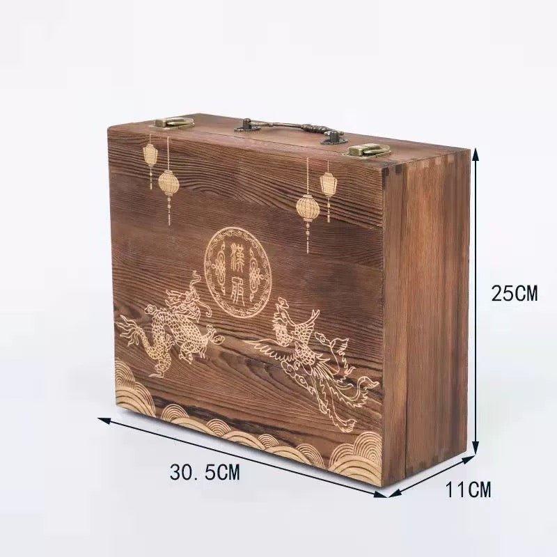 6019 Ancient Style Wooden Box Gift Box - Memo Journals