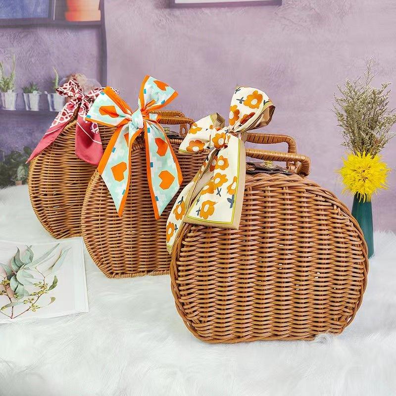 6054 Original Handwoven Half-Round Tote Basket - Memo Journals