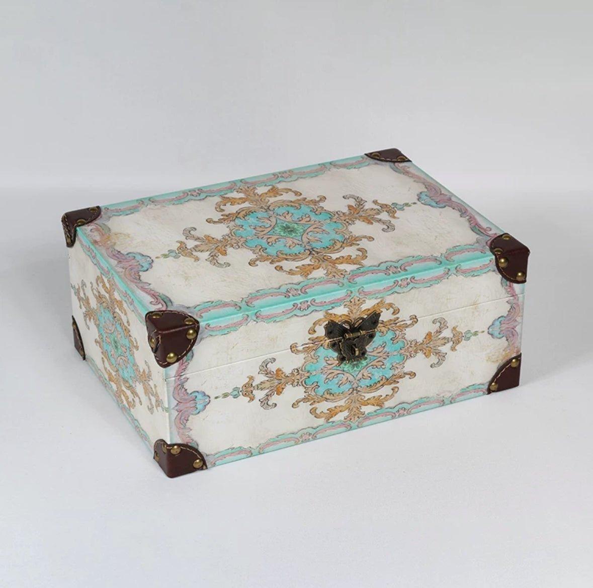 6086 Patterned Leather Storage Box - Memo Journals