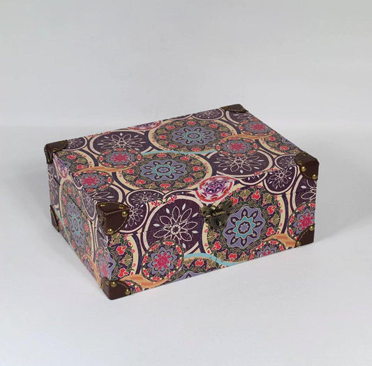 6087 Patterned Leather Storage Box - Memo Journals