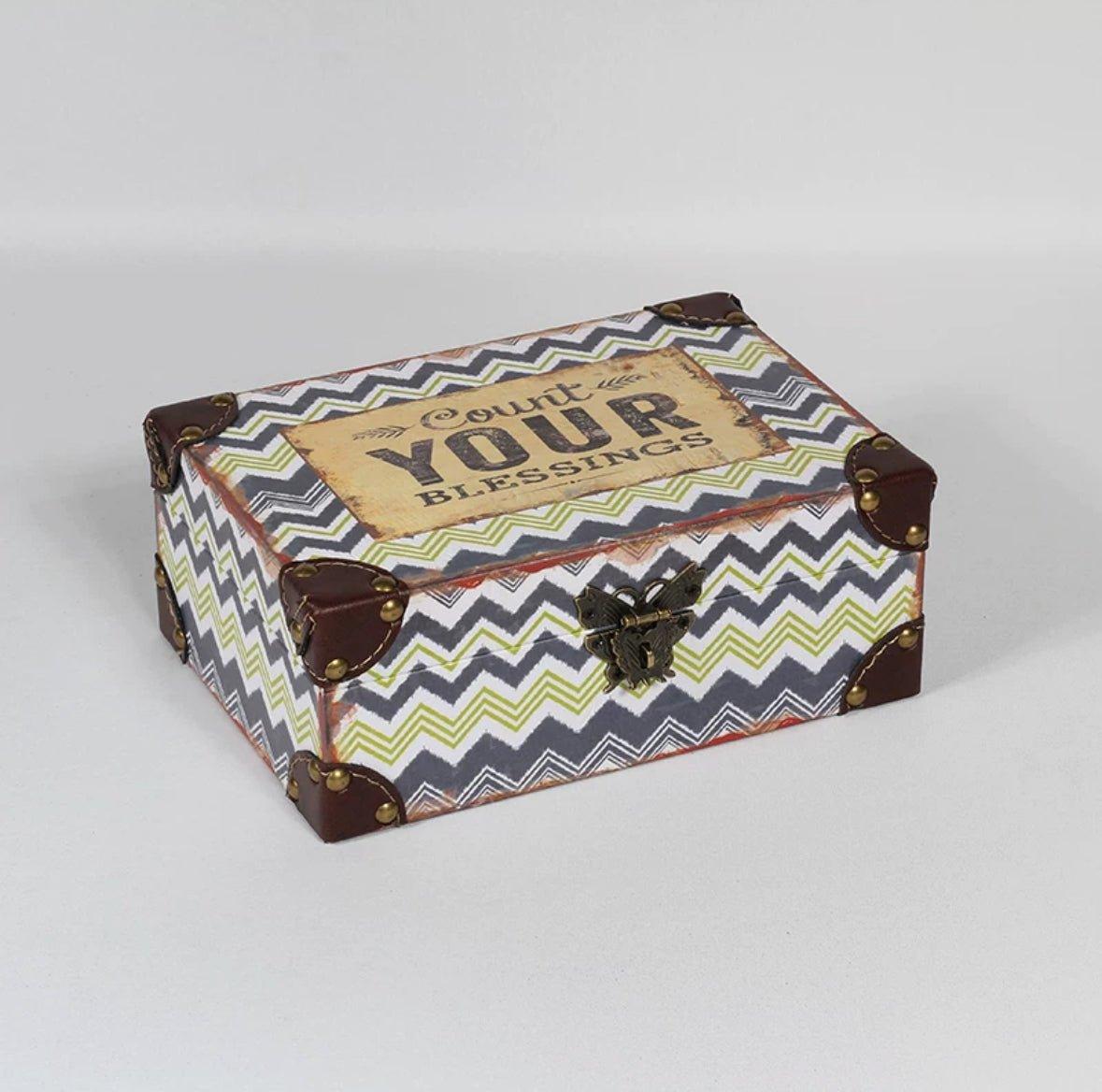 6088 Patterned Leather Storage Box - Memo Journals