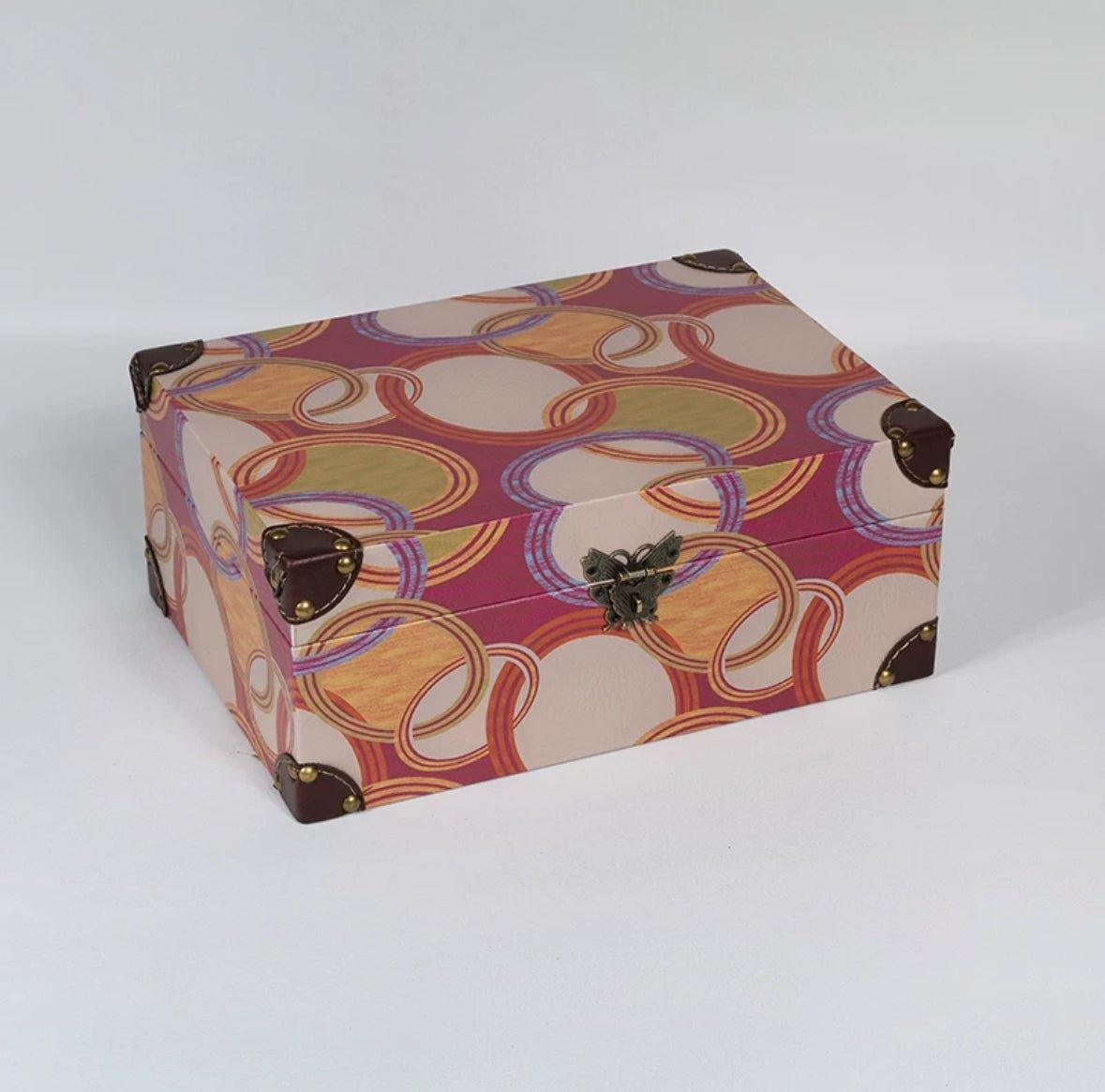 6093 Patterned Leather Storage Box - Memo Journals