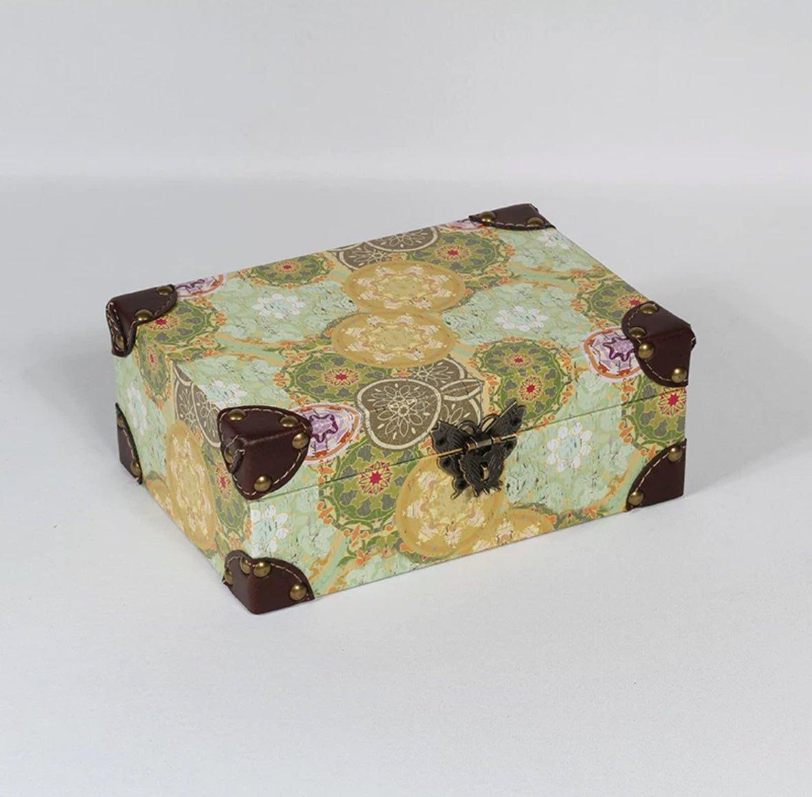 6094 Patterned Leather Storage Box - Memo Journals