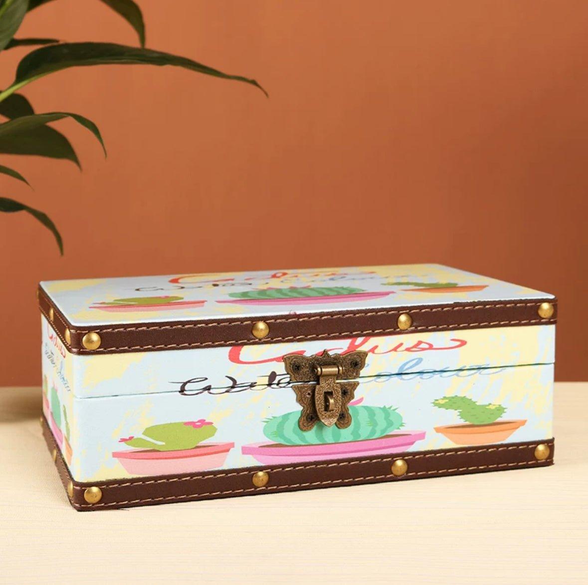 6104 Cartoon Cactus Style Storage Box - Memo Journals