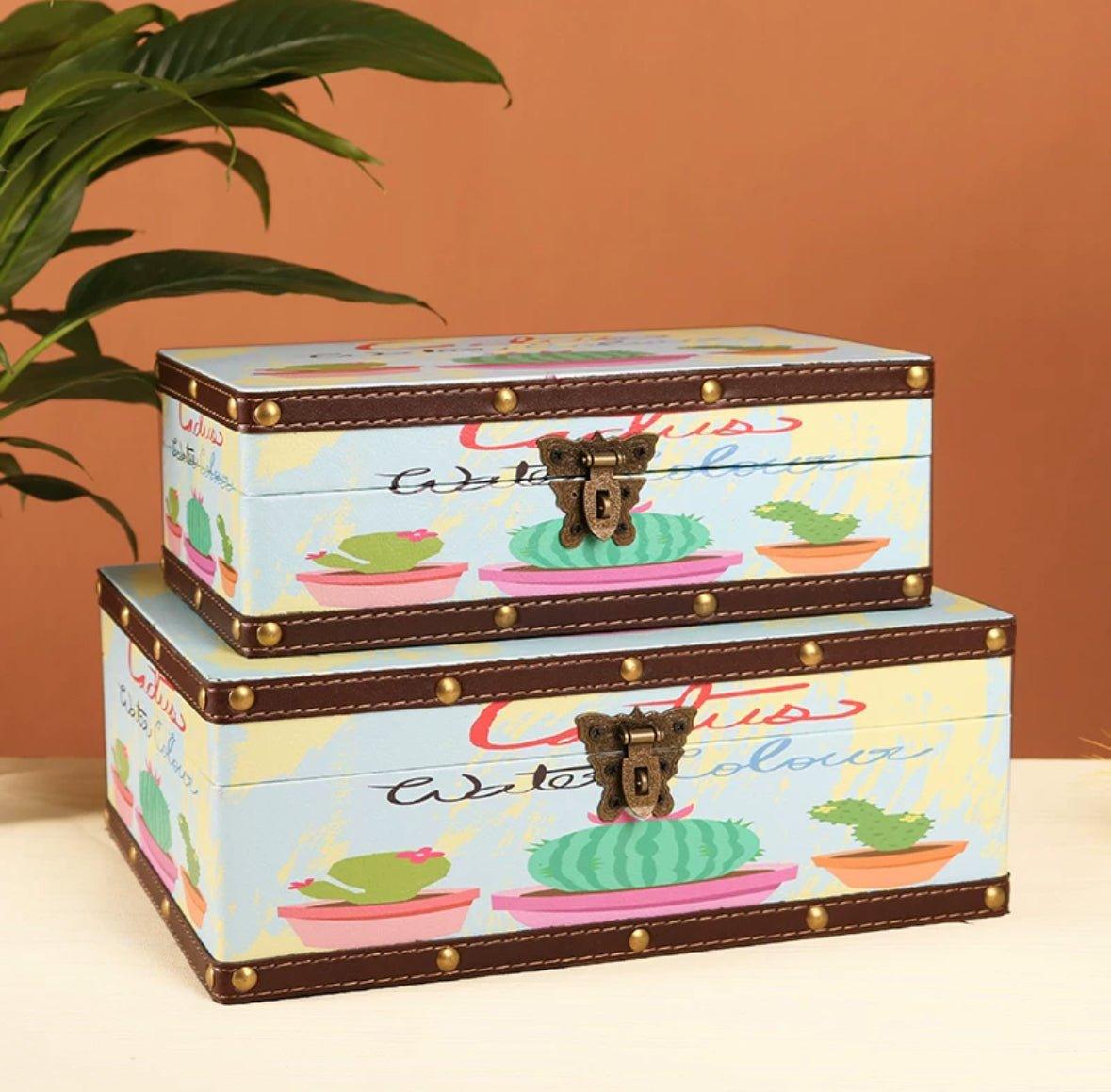 6104 Cartoon Cactus Style Storage Box - Memo Journals