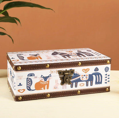 6105 Fox and Horse Cartoon Storage Box - Memo Journals