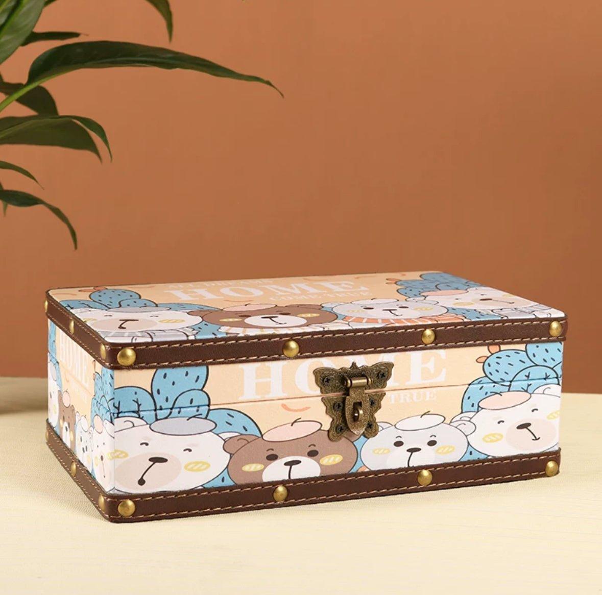 6107 Cartoon Bear Style Storage Box - Memo Journals