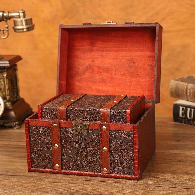 6114 Chinese Style Vintage Organizer with Dragon Pattern - Memo Journals