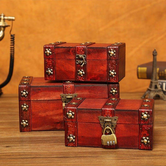 6121 European Storage Boxes Antique Wooden Boxes Jewelry Storage Boxes - Memo Journals