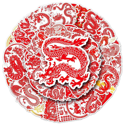 1045 （50 Chinese Dragon Red Stickers） - Memo Journals