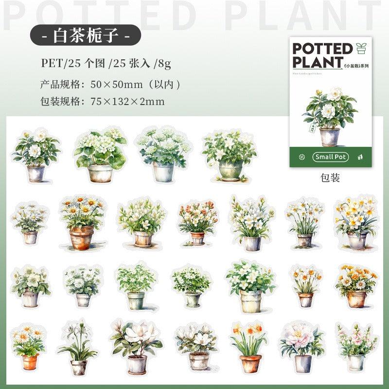 1182 PET Sticker Pack Small Potted Plant Series - Memo Journals