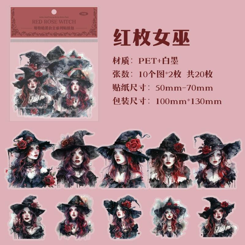 1080 pet sticker pack gothic dark princess series - Memo Journals