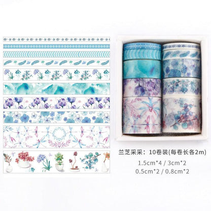 3018 Set of washi tape Previously Sea and Forest Series - Memo Journals