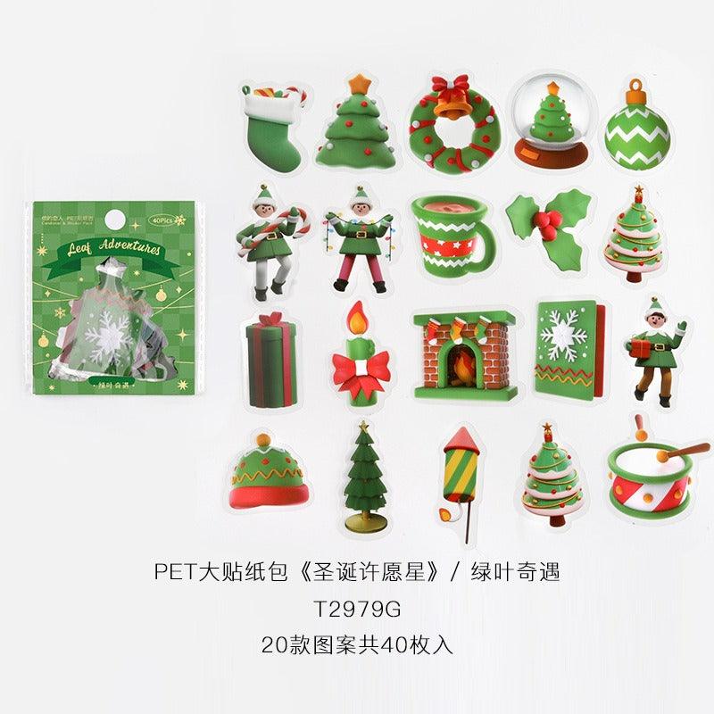 1085 PET Sticker Pack Christmas Wishing Star Series - Memo Journals