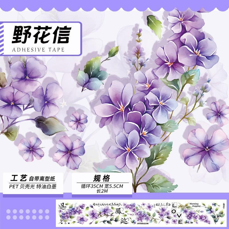 3058 Handbook Tape Flower Shell Light Waterproof Stickers - Memo Journals