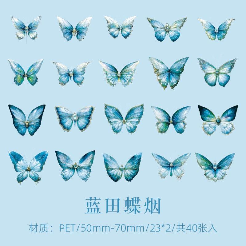 1089 Cuiyu Butterfly Dream Series PET Stickers - Memo Journals