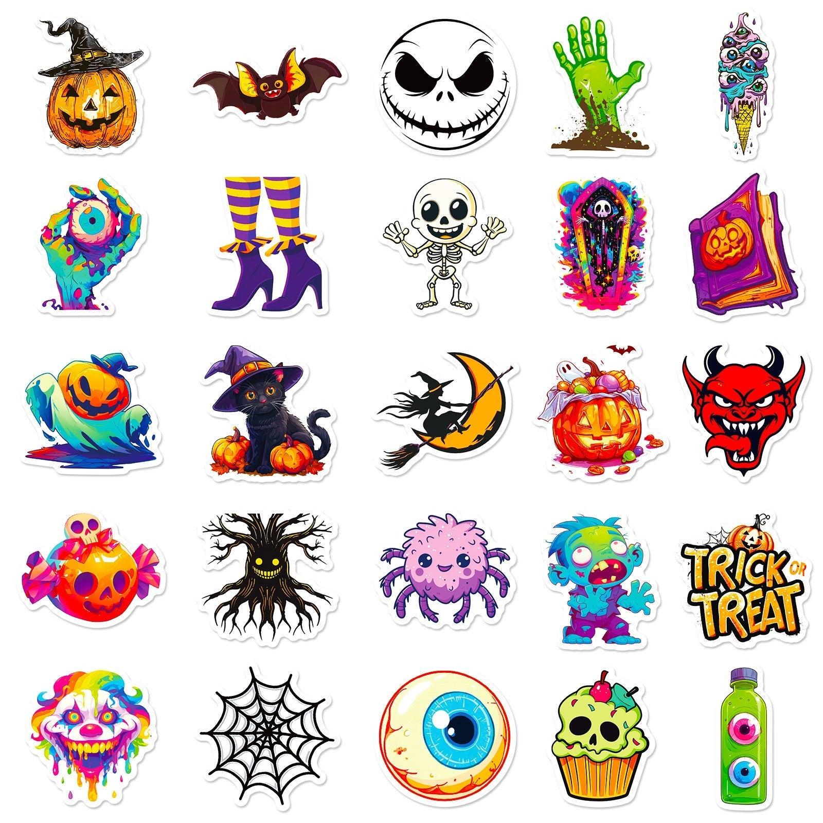 1194 Halloween Stickers Pumpkin Lights Doodle Stickers - Memo Journals