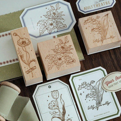 7003 Botanical Flower Stamp - Memo Journals