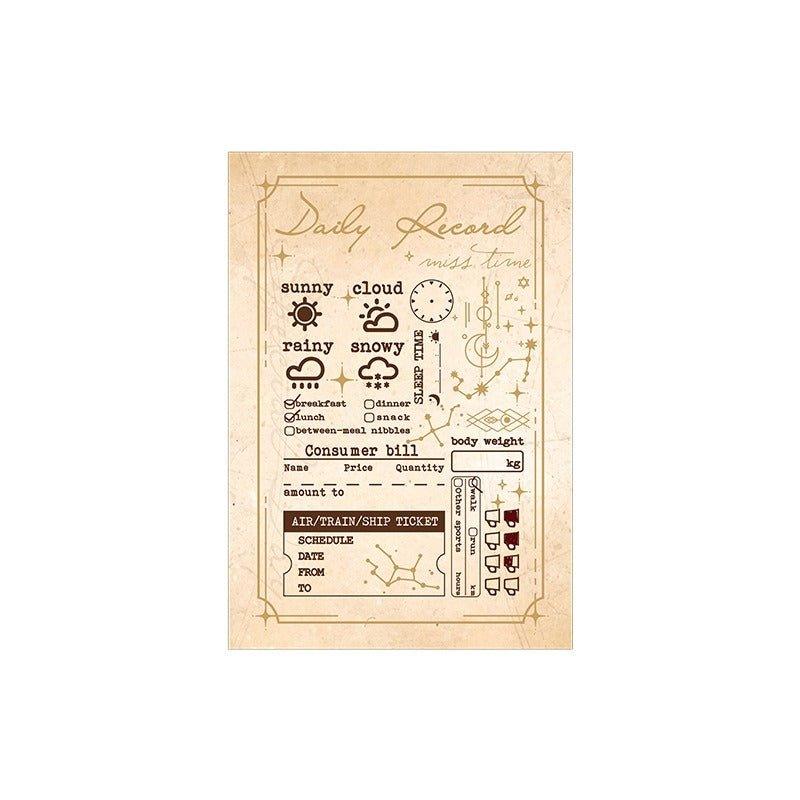 7012 Wooden Stamp Set Weekly Calendar Series - Memo Journals