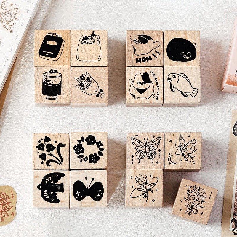 7014 Wooden Stamp Set - Memo Journals