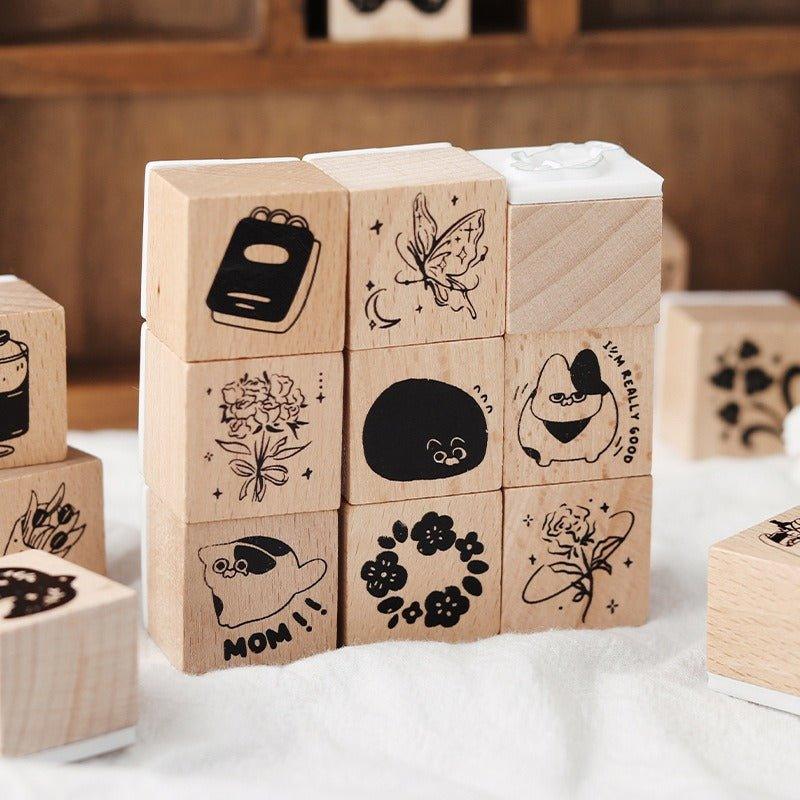 7014 Wooden Stamp Set - Memo Journals