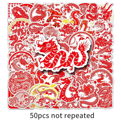 1045 （50 Chinese Dragon Red Stickers） - Memo Journals