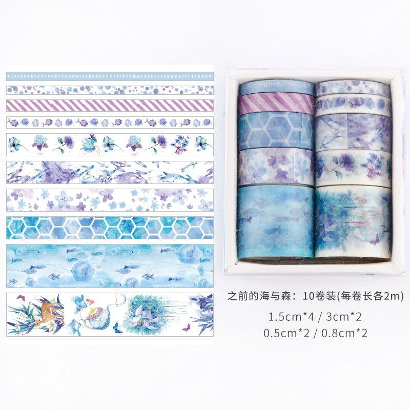 3018 Set of washi tape Previously Sea and Forest Series - Memo Journals